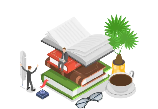 本が積まれているイラスト